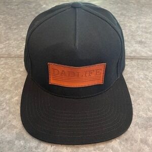 Dad Life Leather Patch Snapback Hat Cap Black Dadbod Apparel Wool Blend Father